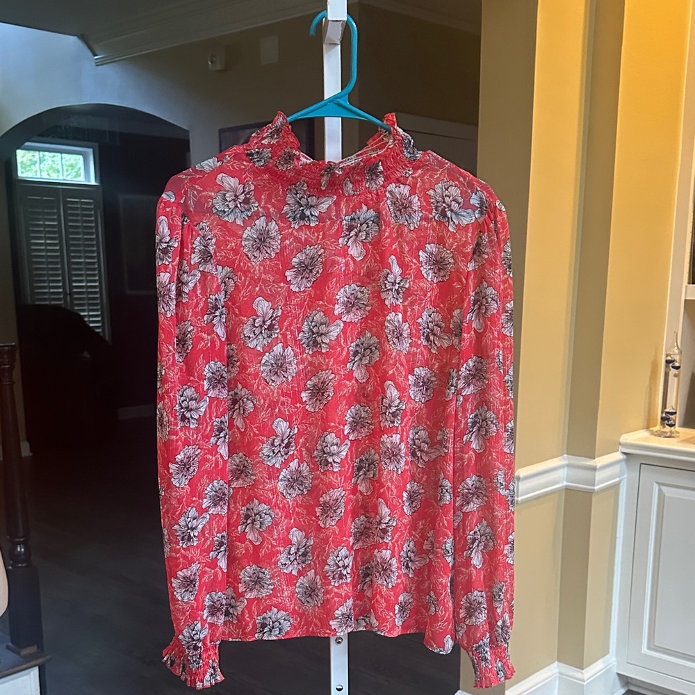 Meadow Rue by Anthropologie Sheer Long Sleeve Top